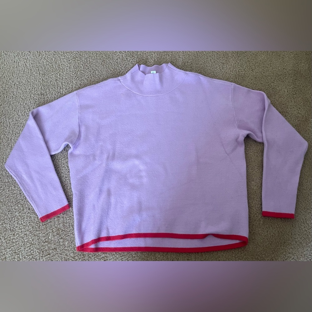 Anthropologie Maeve Carys Mock-Neck Heart Sweater, M